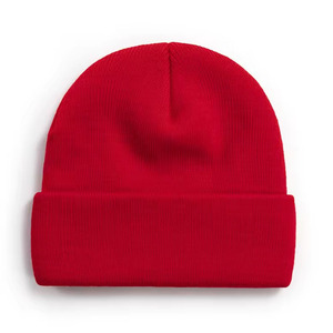 Fashion Wholesale Custom Embroidery Logo Solid Color Acrylic Fiber Warm Winter Beanie with Custom logo Knit Hat Warm Caps - Product Image 1