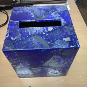 Boîte à mouchoirs moderne en lapis-lazuli naturel pour la décoration de la maison, porte-serviettes, boîte de rangement pour papier pour hôtel, restaurant, décoration de la maison - Product Image 1