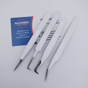 Pinzas de extensión de pestañas profesionales de acero inoxidable de alta calidad sostenibles con agarre perfecto y Punta puntiaguda - Product Image 6