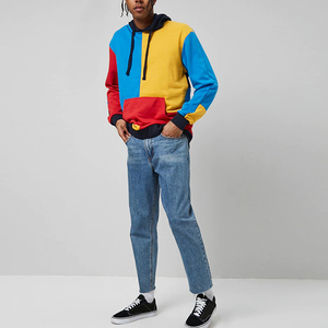 Sweat-shirts à capuche pour hommes, coupe ample, color block, chauds pour l'hiver, usage décontracté, logo personnalisé, teinture unie - Product Image 5
