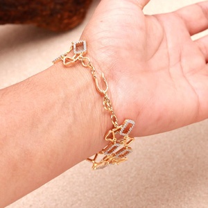 Pulsera de circonita cúbica blanca con baño de oro de 22 quilates, estilo tenis, elegante, para novias, regalo para ella, precio mayorista - Product Image 3