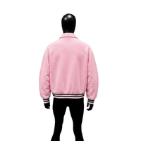 Blouson bomber rose premium zippé, streetwear, vêtement d'extérieur pour homme, mode minimaliste, usage quotidien, style en molleton de coton doux.