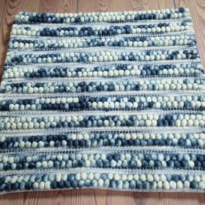 Tapis en laine tissé à la main, épais, contemporain, rayé, doux, à texture lourde, pour salon et chambre à coucher - Product Image 1