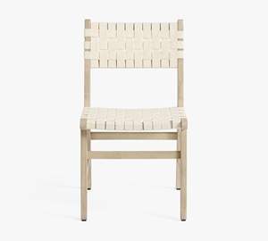 Chaise de salle à manger ergonomique moderne en bois de teck avec finition Biscotti, assise et dossier en corde, écologique et empilable pour entrepôt et école - Product Image 4