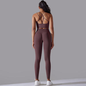 Ensemble de yoga sans couture 2 pièces, soutien-gorge et legging, tenue de sport pour femmes, vêtements de sport - Product Image 3