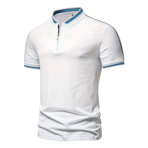 Camisa Oversize de Estilo Urbano para Hombre con Rayas Laterales Delanteras, Cómoda, Transpirable, 100% Algodón, Secado Rápido, Detalle de Cremallera para Deportes - Product Image 3