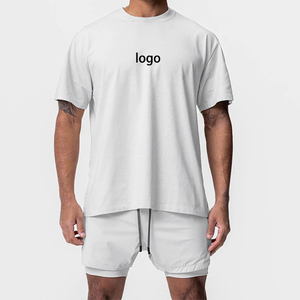T-shirt décontracté oversize noir en polyester tricoté à col rond et manches courtes pour homme, 220 grammes, anti-rétrécissement, imprimé sérigraphié - Product Image 5