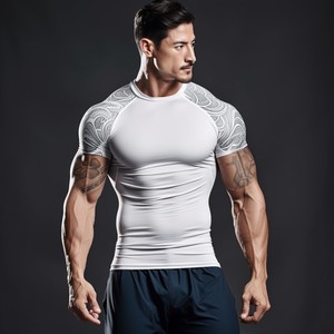 Camiseta de Manga Corta para Hombre con Protección Solar UPF 50+ UV, Tejido Reciclado Anti UV, para Surf - Product Image 3