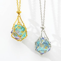 Kalung Resin Biru Ungu Cerah dengan Inti Cair D20, Liontin Dadu Polihedral 22mm, Lukisan Tangan Ramah Lingkungan untuk Dungeons & Dragons RPG