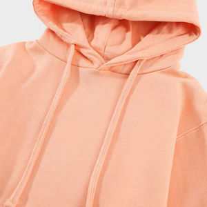 เสื้อฮู้ดครอปผู้หญิง สีคอรัล แขนยาว ผ้าฟลีซ สีพื้น ใส่ได้ในฤดูใบไม้ร่วง ระบายอากาศได้ดี เสื้อครอปถักนิตติ้งสำหรับผู้หญิง - Product Image 4