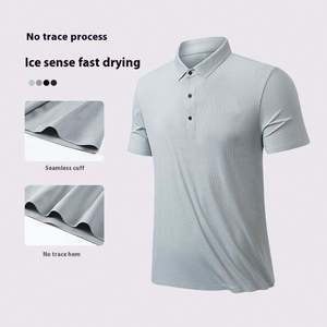 Chemise de golf décontractée pour homme, imprimée, tricotée, infroissable, séchage rapide, respirante, avec logo frontal, design à patte de boutonnage, poche, manches courtes - Product Image 6
