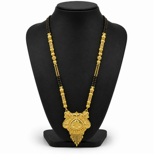 Mangalsutra largo de oro de 24 quilates al por mayor para mujeres casadas, mangalsutra tradicional para bodas, mangalsutra de uso diario con acabado dorado. - Product Image 1