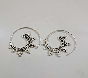 Pendientes de latón de aro tribal Pendientes de latón étnicos-Bucle bohemio Aspecto hermoso Estilo de moda GC-ER-441 para mujeres Uso de regalo - Product Image 2