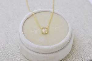 Collier en or jaune 9K plaqué or, diamant naturel CVD taille brillant 3 carats certifié IGI, couleur F, pureté VS1, luxe, pour femme, mariage, haute joaillerie - Product Image 2
