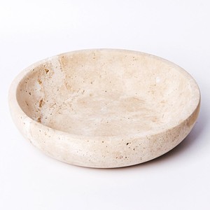 Bol en pierre de travertin artisanal en gros |   Centre de table en marbre naturel - Product Image 3