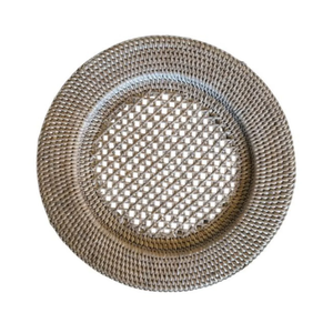 Tapis de table en rotin protecteur, fait main, rond, pour décorer des meubles coûteux, isolation thermique naturelle - Product Image 1