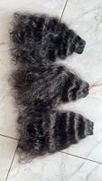 Премиальные индийские натуральные волосы Remy для наращивания, машинная двойная вязка Genius, шелковистые прямые и волнистые пряди, с возможностью осветления, полные концы, длинные волосы