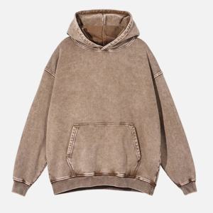 Sudadera con capucha de lavado ácido de gran tamaño de alta calidad logotipo personalizado impreso ropa de calle informal para hombres y mujeres hechas de sudaderas de lana - Product Image 4