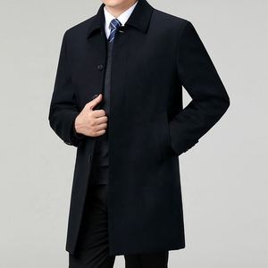 Elegant <b>Men's</b> <b>Long</b> Woolen Eco-Friendly Winter Thick Warm Single Breasted Turn-down Collar Overcoat Premium Fit Professional - Product Image 2