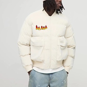 Nouvelle veste bomber tendance pour homme, en toile de coton épaisse, imprimée, col rabattu, coupe ample, style streetwear - Product Image 2