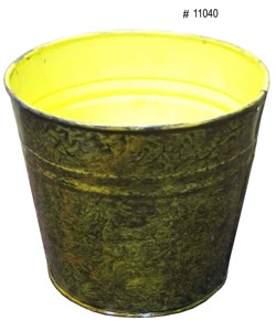 Red Ceramic Look Metal Round Flower <b>Pot</b> Glazed Modern <b>Plastic</b> Effect Planter for Indoor Outdoor Use - Product Image 6
