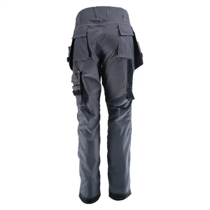 Grey <b>Black</b> Utility <b>Work</b> <b>Pants</b> with Tool Pockets Durable Industrial Cargo Trousers for Construction Workwear Safety <b>Pant</b> - Product Image 2