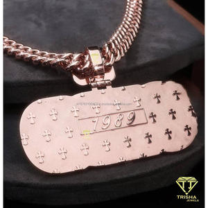 จี้ตัวอักษรฮิปฮอปประดับมอสซาไนต์เงินแท้ 925 คุณภาพสูงจาก Trisha Jewels ชุบทอง 18K ได้รับการรับรองจาก GIA ขนาด 3 นิ้ว - Product Image 2