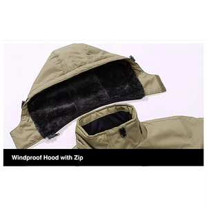 Veste softshell pour homme, coupe longue, grande taille, coupe-vent, pour le sport, l'hiver, les activités de plein air, le camping, avec logo personnalisé, à capuche - Product Image 4