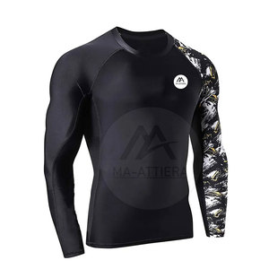 Chemises de compression solides pour hommes, écologiques, à séchage rapide, respirantes, en tissu extensible, pour l'entraînement, la course à pied, la gym, la remise en forme - Product Image 3