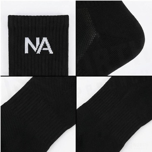 North Approach Crew <b>Socks</b> <b>Black</b> Letter Print Breathable Knitted for Adults Spring Casual Wear - Product Image 4