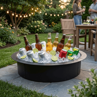Insert de foyer BBQ en acier inoxydable carré robuste et portable pour foyer extérieur autoportant, idéal pour brûler du bois (DIY)