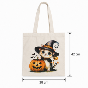 Sac fourre-tout Little Witch Kitty - 38x42 cm 38x42x0 cm 140 GSM Coton non teint Logo personnalisé Marquage personnalisé Impression personnalisée Utilisation promotionnelle - Product Image 2