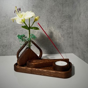 Porte-encens en bois Belladec, brûleur et récupérateur de cendres, écologique, fait main, toutes saisons, cadeau pour la maison, diffuseur d'aromathérapie, style indien - Product Image 3