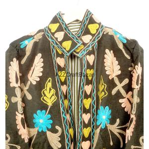 Veste Cotrise brodée à la main, col mandarin, design vintage, écologique, séchage rapide, respirante, doublure en coton, printemps automne - Product Image 2