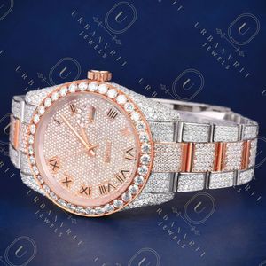 Reloj de Diamantes Moissanite Personalizado de 41 mm, Automático, Mecánico, de Acero Inoxidable, Resistente al Agua, para Hombre, Hecho a Mano, con Incrustaciones de Joyas - Product Image 6