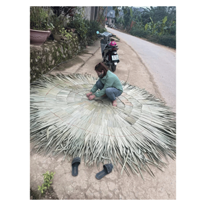 ร่มปาล์มทั้งหลัง ทำจากใบปาล์มธรรมชาติและเสาไม้ สำหรับกันแดดชายหาดและตกแต่งภายนอก ผลิตด้วยมือในเวียดนาม - Product Image 6