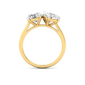 Anillo de Diamante Cultivado en Laboratorio con Corte Pera, Lujoso y Majestuoso, en Plata de Ley 925 con Acabado en Oro de 10K para Mujer, para Boda/Aniversario - Product Image 3