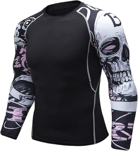 Custom Logo New trendy Men's Soft Long Sleeve Workout Rash guard Dry Compression Fitness <b>Swim</b> Shirts Athletic Performance Wear - Product Image 2