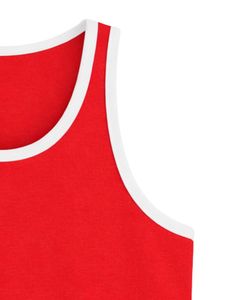 Débardeur Homme Personnalisé Bleu et Blanc à Bordures Contrastantes, Gilet en Coton Sans Manches Couleur Unie, Décontracté pour l'Été, la Gym, l'Entraînement et le Fitness - Product Image 6