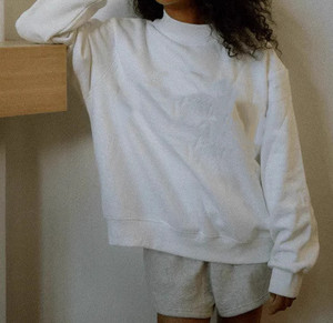 Custom Embroidered Streetwear Soft Cotton Mockneck Crewneck <b>Pullover</b> Sweater <b>Jumper</b> Fleece Oversized Women Mock Neck Sweatshirt - Product Image 4