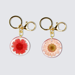 Porte-clés en résine avec fleurs séchées, décoration florale, anneau porte-clés en résine avec fleurs séchées - Product Image 2