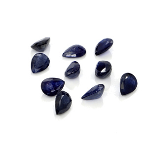 Saphirs bleus naturels non traités, taille poire 5x7mm, pierres précieuses de saphir bleu naturel facettées pour la création de bijoux - Product Image 4