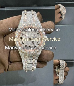 Reloj de Lujo para Hombre, Estilo Hip Hop, con Esfera de Cristal y Moissanita, Correa de Acero Inoxidable, Diseño de Espinas - Product Image 3