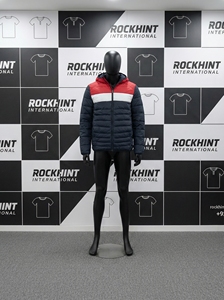 <b>Mens</b> Nylon Shell <b>Puffer</b> <b>Jacket</b> | Cotton Filling | Polyester/Nylon Lining | Stand Collar | Hooded | Front | Quick Dry Breathable - Product Image 2