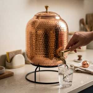 Dispensador de Agua de Cobre 100% Puro, Ecológico, de Alta Calidad y Lujo, con Capacidad de 5L/7L, Tanque de Almacenamiento Ayurvédico para el Hogar - Product Image 2