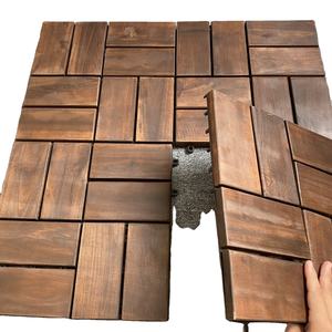 Dalles de terrasse extérieures en bois d'acacia du Vietnam Viet Wood 300x300mm, imperméables, antidérapantes, écologiques, à emboîtement, finition mate, garantie 5 ans - Product Image 2