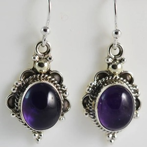 Amethyst 925 Sterling <b>Silver</b> <b>Dangle</b> Drop handmade <b>Earrings</b> - Product Image 3