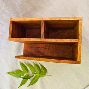 Porte-couverts en bois fait main pour comptoir de cuisine et table à manger - Product Image 3