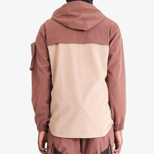 Veste safari à capuche pour homme, fermeture éclair quart de tour, color block, polyester, coupe-vent, style workwear, veste d'automne - Product Image 2