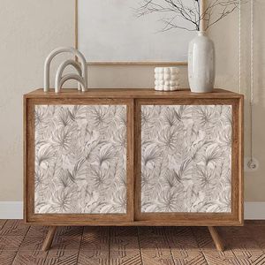 Carta da Parati Moderna Boho con Foglie di Monstera, Piante Astratte, Facile da Applicare, Autoadesiva, Decorazione Murale Peel and Stick - Product Image 5